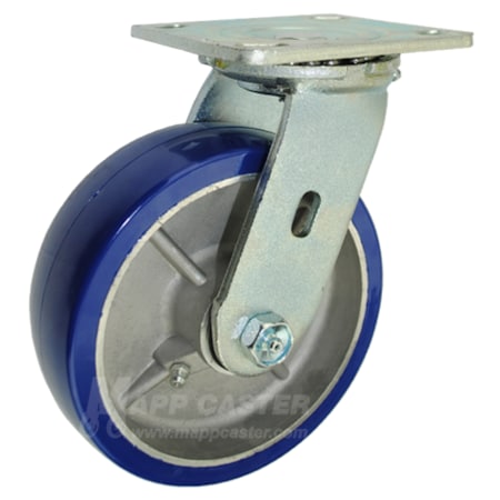Mapp Caster 6"X2" Polyurethane on Aluminum Wheel Swivel Caster - 1,200 Lbs Cap 1463P7B620S